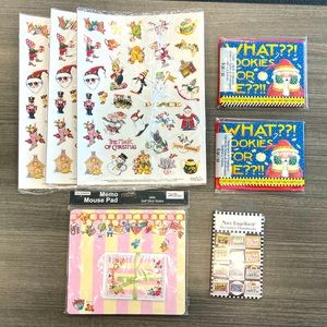 Lot of BN Mary Engelbreit Stickers, Mouse Pad, Notecards and Thumbtacks